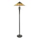 Table & Floor Lamp - Dark Star - Tiffany Glass & Black Floor Lamp Interiors1900-64041 - Dark Star - Tiffany Glass & Black Floor Lamp