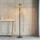Table & Floor Lamp - Dark Star - Tiffany Glass & Black Floor Lamp Interiors1900-64041 - Dark Star - Tiffany Glass & Black Floor Lamp