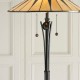 Interiors1900-64041 - Dark Star - Satin Black 2 Light Floor Lamp with Tiffany Glass