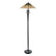 Interiors1900-64041 - Dark Star - Satin Black 2 Light Floor Lamp with Tiffany Glass
