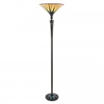 Dark Star - Tiffany Glass & Black Uplighter Floor Lamp Dark Star - Tiffany Glass & Black Uplighter Floor Lamp