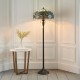 Interiors1900-64069 - Dragonfly - Satin Black 2 Light Floor Lamp with Tiffany Glass