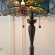 Interiors1900-64069 - Dragonfly - Satin Black 2 Light Floor Lamp with Tiffany Glass