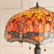 Interiors1900-64070 - Dragonfly Flame - Satin Black 2 Light Floor Lamp with Tiffany Glass