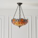 Ceiling Lights - Dragonfly Flame - Tiffany Glass & Dark Bronze 3 Light Pendant Interiors1900-64076 - Dragonfly Flame - Tiffany Glass & Dark Bronze 3 Light Pendant