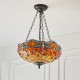 Ceiling Lights - Dragonfly Flame - Tiffany Glass & Dark Bronze 3 Light Pendant Interiors1900-64076 - Dragonfly Flame - Tiffany Glass & Dark Bronze 3 Light Pendant
