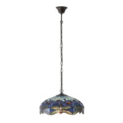 Dragonfly - Tiffany Glass & Dark Bronze 3 Light Pendant Dragonfly - Tiffany Glass & Dark Bronze 3 Light Pendant