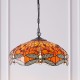 Ceiling Lights - Dragonfly Flame - Tiffany Glass & Dark Bronze 3 Light Pendant Interiors1900-64081 - Dragonfly Flame - Tiffany Glass & Dark Bronze 3 Light Pendant