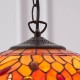 Interiors1900-64081 - Dragonfly Flame - Satin Black 3 Light Pendant with Tiffany Glass