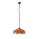 Interiors1900-64081 - Dragonfly Flame - Satin Black 3 Light Pendant with Tiffany Glass
