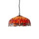 Interiors1900-64082 - Dragonfly Flame - Satin Black 3 Light Large Pendant with Tiffany Glass