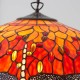Interiors1900-64082 - Dragonfly Flame - Satin Black 3 Light Large Pendant with Tiffany Glass