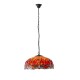 Interiors1900-64082 - Dragonfly Flame - Satin Black 3 Light Large Pendant with Tiffany Glass