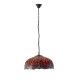 Interiors1900-64082 - Dragonfly Flame - Satin Black 3 Light Large Pendant with Tiffany Glass