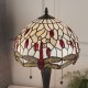Interiors1900-64086 - Dragonfly Beige - Tiffany Glass & Dark Bronze Table Lamp