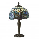 Dragonfly - Tiffany Glass & Dark Bronze Mini Table Lamp Dragonfly - Tiffany Glass & Dark Bronze Mini Table Lamp