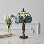 Dragonfly - Tiffany Glass & Dark Bronze Mini Table Lamp Dragonfly - Tiffany Glass & Dark Bronze Mini Table Lamp