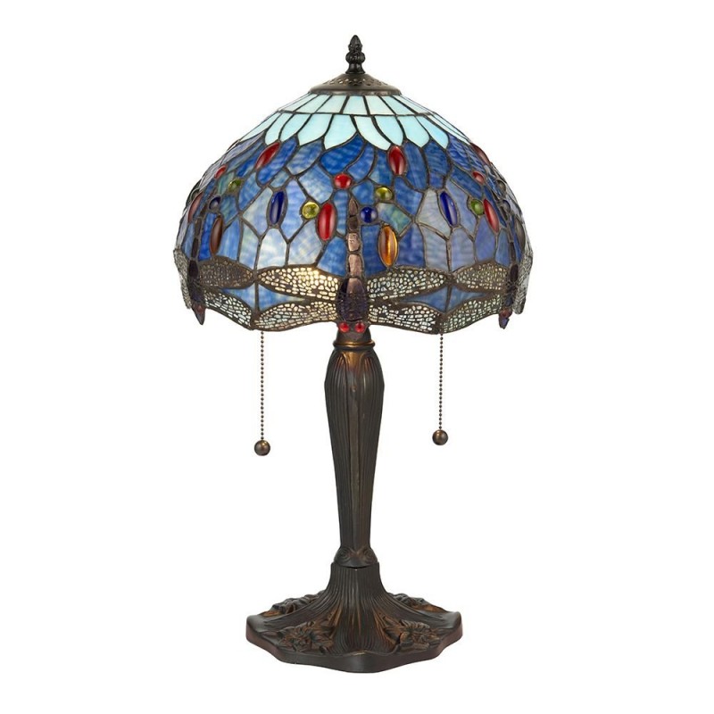 Table & Floor Lamp - Dragonfly - Tiffany Glass & Dark Bronze Small Table Lamp Interiors1900-64090 - Dragonfly - Tiffany Glass & Dark Bronze Small Table Lamp