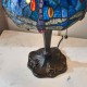 Interiors1900-64090 - Dragonfly - Satin Black 2 Light Small Table Lamp with Tiffany Glass