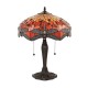 Interiors1900-64093 - Dragonfly Flame - Satin Black 2 Light Medium Table Lamp with Tiffany Glass