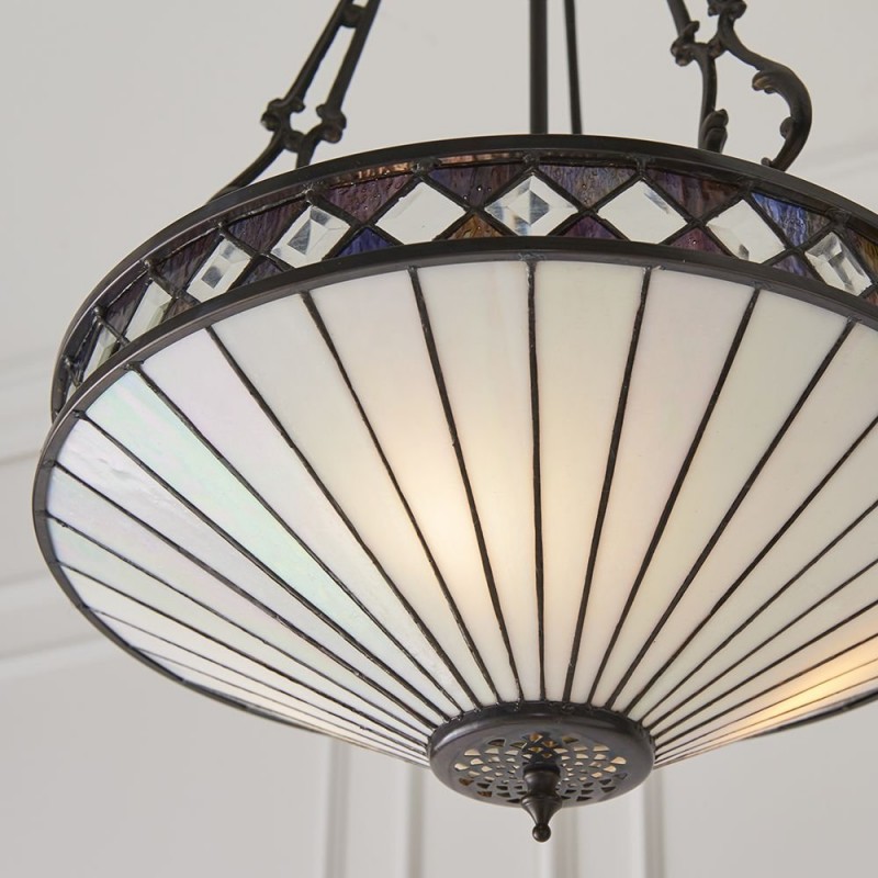 Ceiling Lights - Fargo - Tiffany Glass & Dark Bronze 3 Light Pendant Interiors1900-64146 - Fargo - Tiffany Glass & Dark Bronze 3 Light Pendant