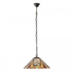 Hector - Tiffany Glass & Dark Bronze Pendant Hector - Tiffany Glass & Dark Bronze Pendant