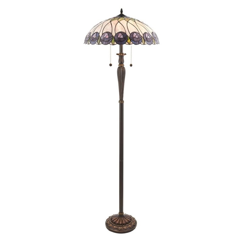 Interiors1900-64172 - Hutchinson - Tiffany Glass & Dark Bronze Floor Lamp