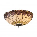 Hutchinson - Tiffany Glass & Dark Bronze 2 Light Flush Hutchinson - Tiffany Glass & Dark Bronze 2 Light Flush
