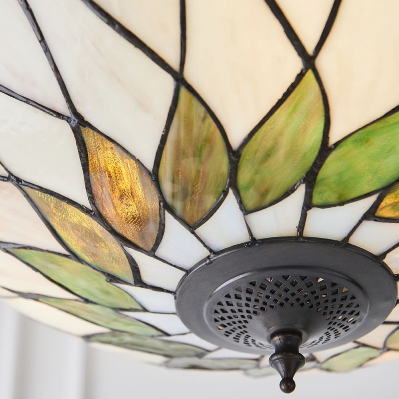 Ceiling Lights - Hutchinson - Tiffany Glass & Dark Bronze Large Pendant Interiors1900-64174 - Hutchinson - Tiffany Glass & Dark Bronze Large Pendant