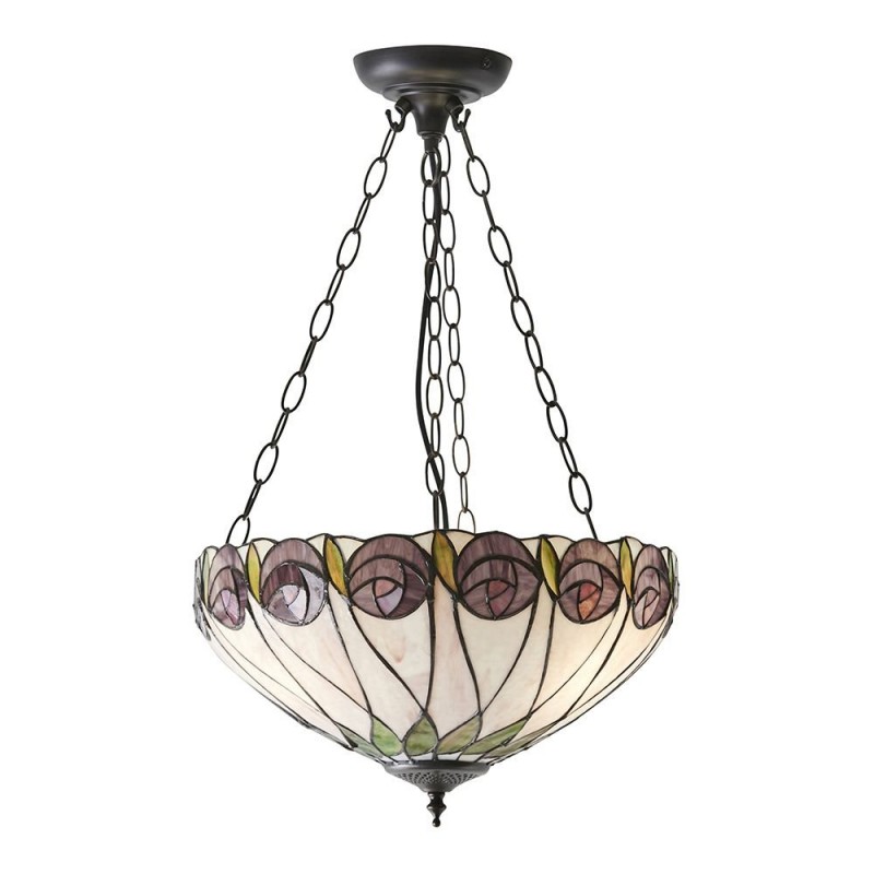 Interiors1900-64175 - Hutchinson - Tiffany Glass & Dark Bronze Medium Pendant