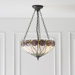 Hutchinson - Tiffany Glass & Dark Bronze Medium Pendant Hutchinson - Tiffany Glass & Dark Bronze Medium Pendant