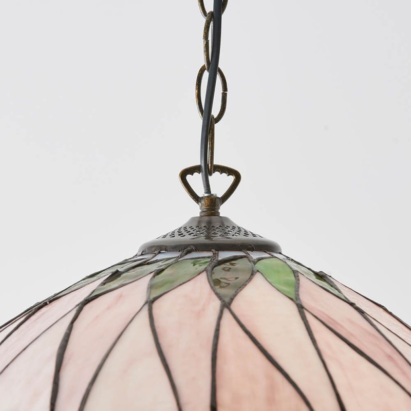 Interiors1900-64176 - Hutchinson - Satin Black Pendant with Tiffany Glass