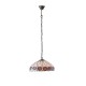 Interiors1900-64176 - Hutchinson - Satin Black Pendant with Tiffany Glass