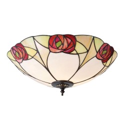 Ingram - Tiffany Glass & Dark Bronze Flush Ingram - Tiffany Glass & Dark Bronze Flush