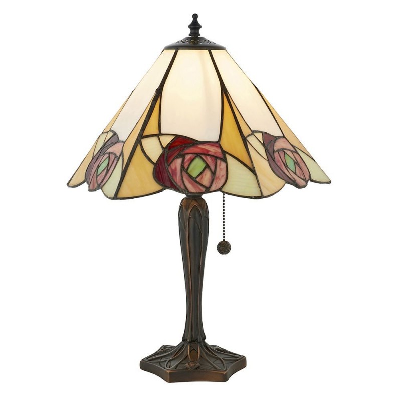 Interiors1900-64184 - Ingram - Tiffany Glass & Dark Bronze Table Lamp