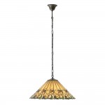 Jamelia - Satin Black 3 Light Pendant with Tiffany Glass