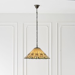 Jamelia - Satin Black 3 Light Pendant with Tiffany Glass
