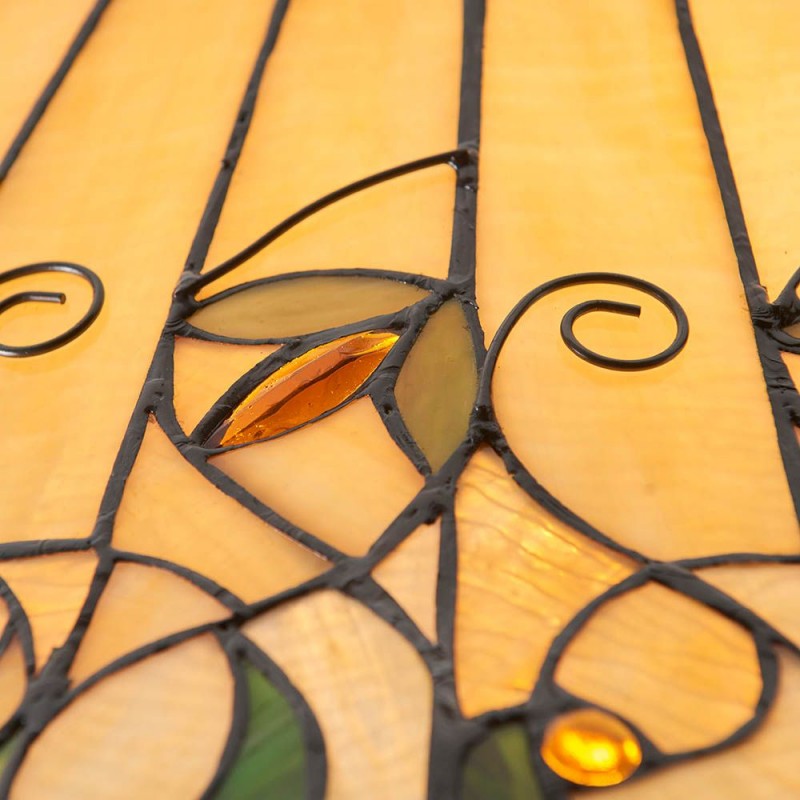 Interiors1900-64194 - Jamelia - Satin Black 3 Light Pendant with Tiffany Glass