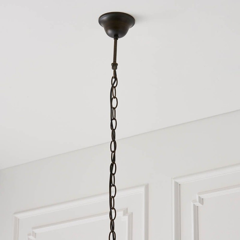 Interiors1900-64194 - Jamelia - Satin Black 3 Light Pendant with Tiffany Glass