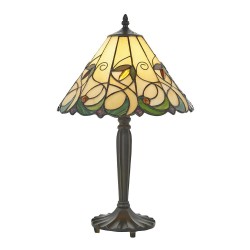 Jamelia - Tiffany Glass & Dark Bronze Small Table Lamp Jamelia - Tiffany Glass & Dark Bronze Small Table Lamp