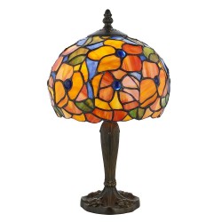 Josette - Tiffany Glass & Dark Bronze Small Table Lamp Josette - Tiffany Glass & Dark Bronze Small Table Lamp
