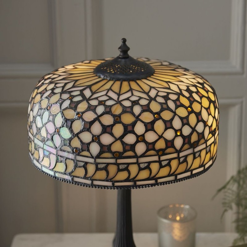 Table & Floor Lamp - Mille Feux - Tiffany Glass & Dark Bronze Medium Table Lamp Interiors1900-64278 - Mille Feux - Tiffany Glass & Dark Bronze Medium Table Lamp