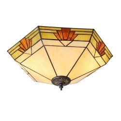 Nevada - Tiffany Glass & Dark Bronze Flush Nevada - Tiffany Glass & Dark Bronze Flush