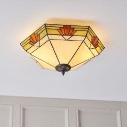 Nevada - Tiffany Glass & Dark Bronze Flush Nevada - Tiffany Glass & Dark Bronze Flush