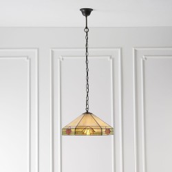 Nevada - Tiffany Glass & Dark Bronze Pendant Nevada - Tiffany Glass & Dark Bronze Pendant