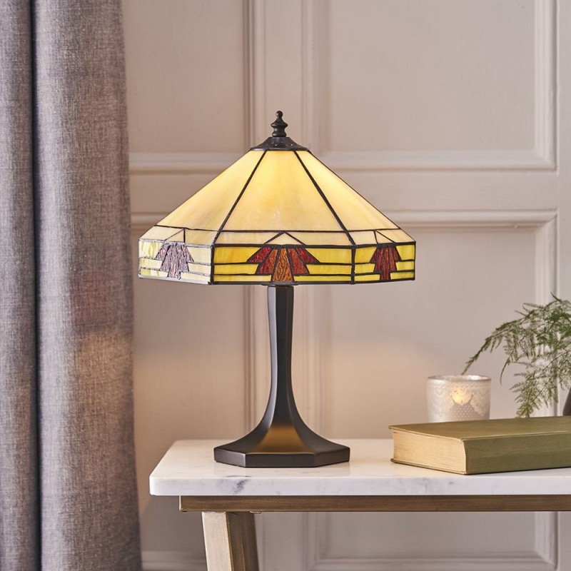 Table & Floor Lamp - Nevada - Tiffany Glass & Dark Bronze Small Table Lamp Interiors1900-64287 - Nevada - Tiffany Glass & Dark Bronze Small Table Lamp
