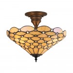 Pearl - Tiffany Glass & Dark Bronze Semi Flush Pearl - Tiffany Glass & Dark Bronze Semi Flush