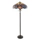 Interiors1900-64323 - Sullivan - Satin Black 2 Light Floor Lamp with Tiffany Glass