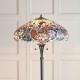 Interiors1900-64323 - Sullivan - Satin Black 2 Light Floor Lamp with Tiffany Glass