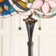 Interiors1900-64323 - Sullivan - Satin Black 2 Light Floor Lamp with Tiffany Glass